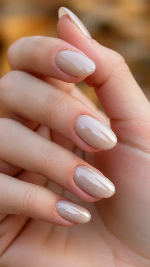 Bare Beige Glow Nails