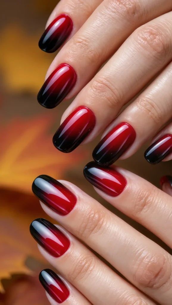 24 Fall Aura Nails Ideas 2026: Dreamy Gradient Manicures You'll Want All Season 17 Black Cherry Aura