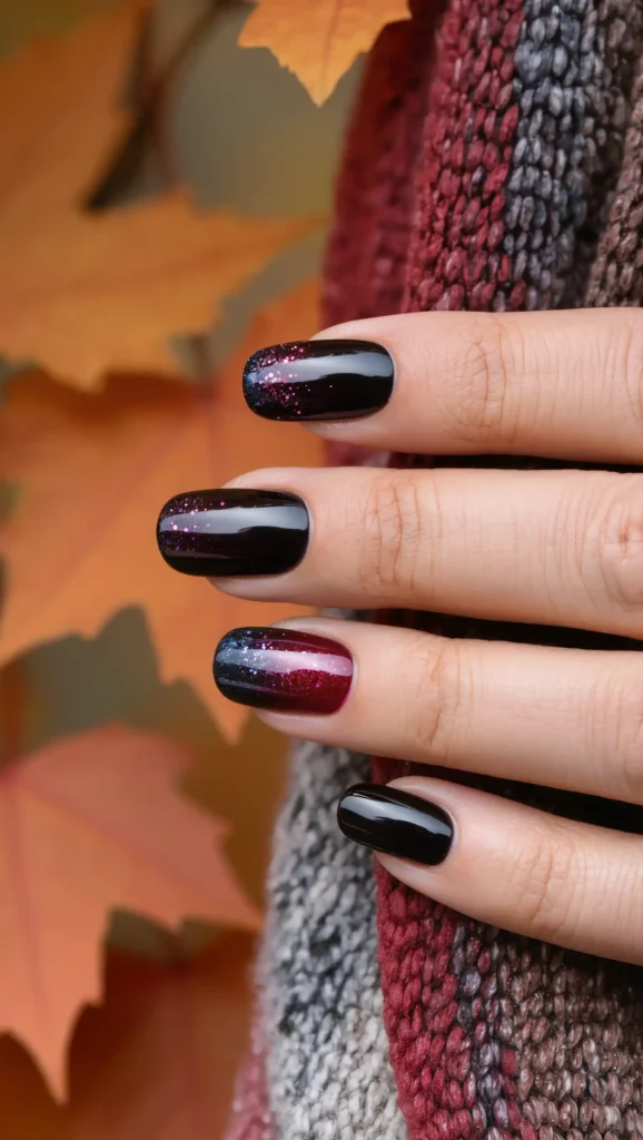 Black Cherry Glitter Fade