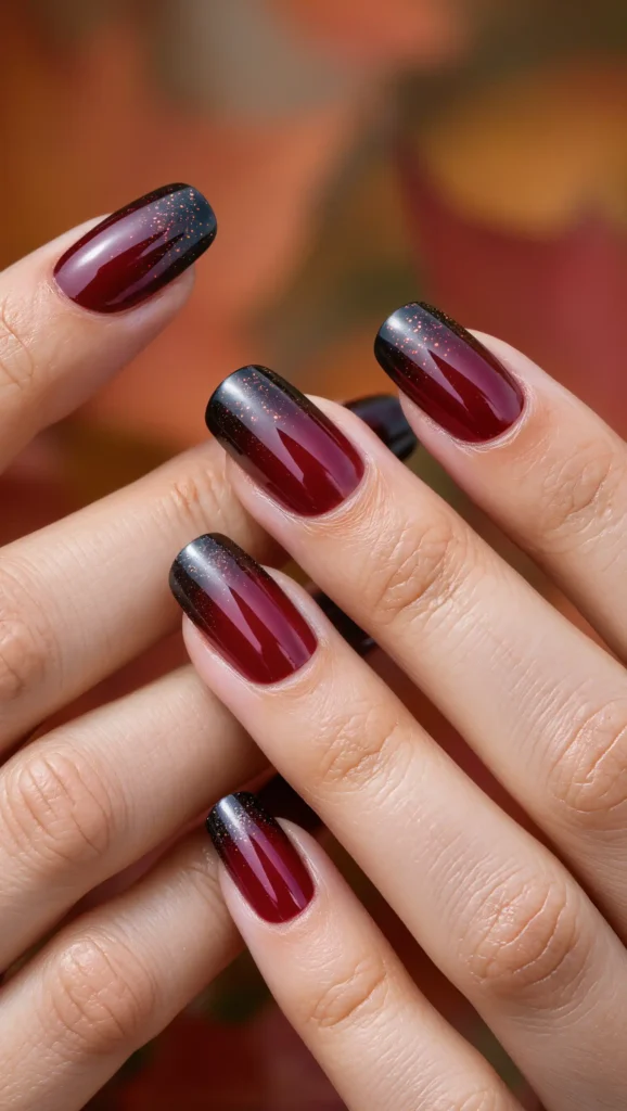 Black Garnet Glitter Fade