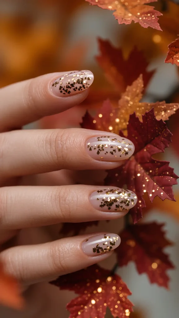 Bronze Confetti Nails