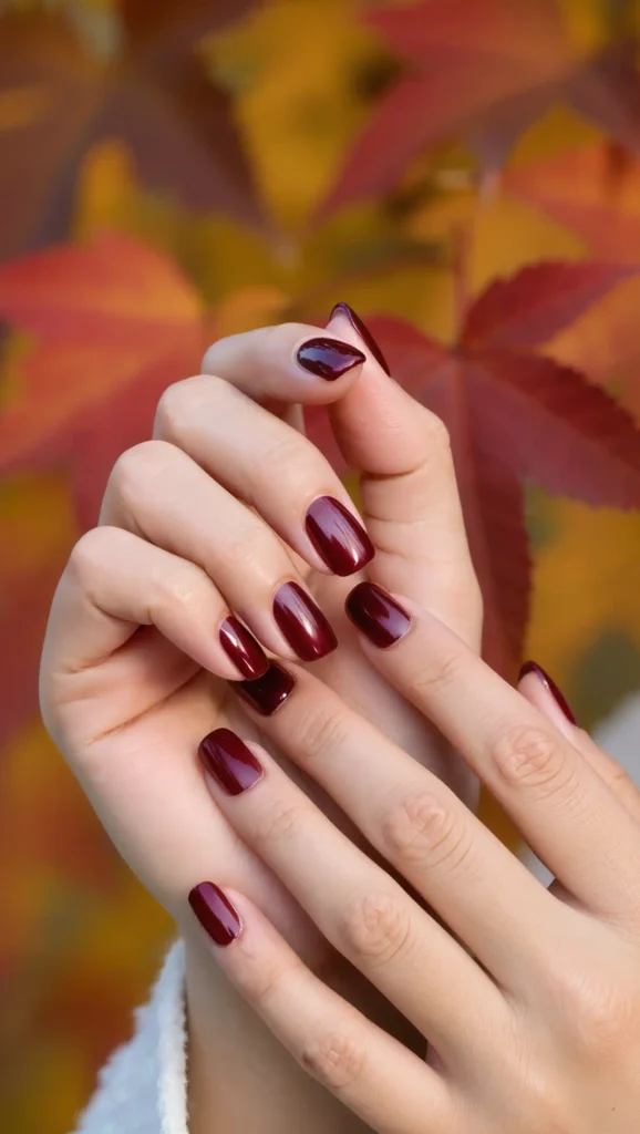 24 Fall Date Night Nails Ideas 2026: Romantic Manicures That Make Every Outfit More Stylish 15 Burgundy Glass Nails