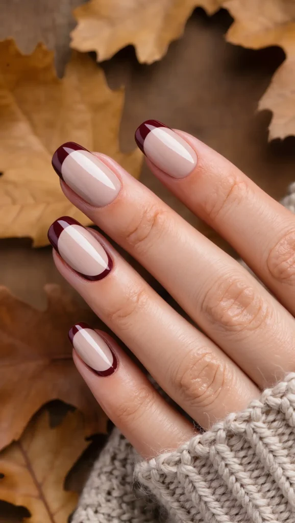 Burgundy Half-Moon Design