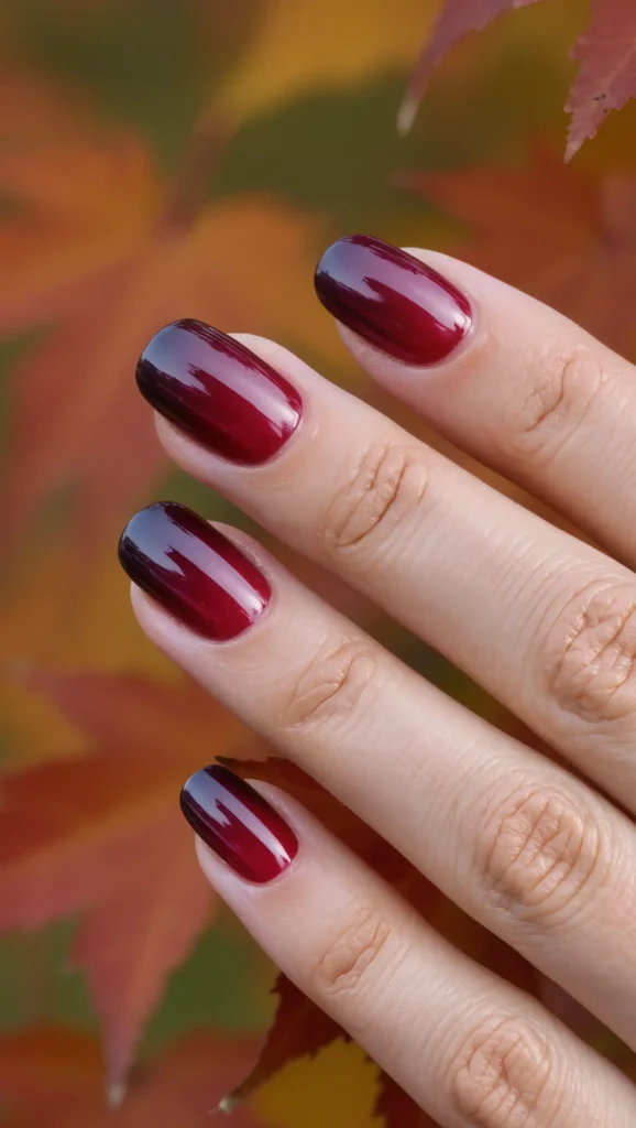 24 Fall Aura Nails Ideas 2026: Dreamy Gradient Manicures You'll Want All Season 4 Burgundy Wine Aura