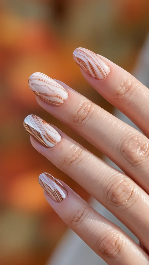 Caramel Marble Nails