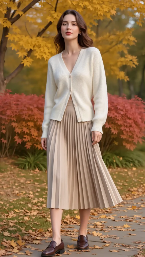 Cardigan Over a Midi Skirt