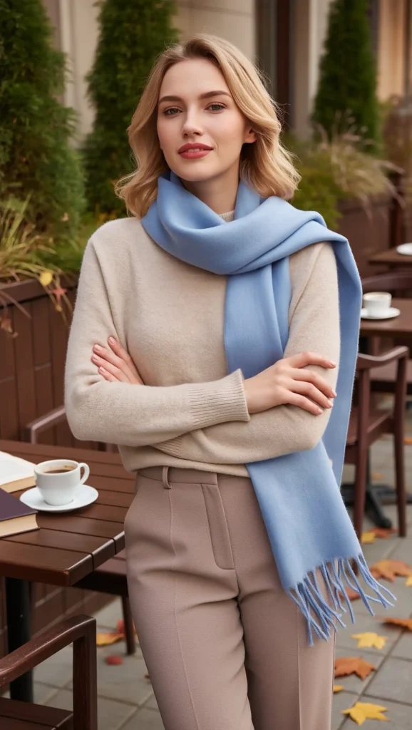 Cashmere Sweater & Silk Scarf