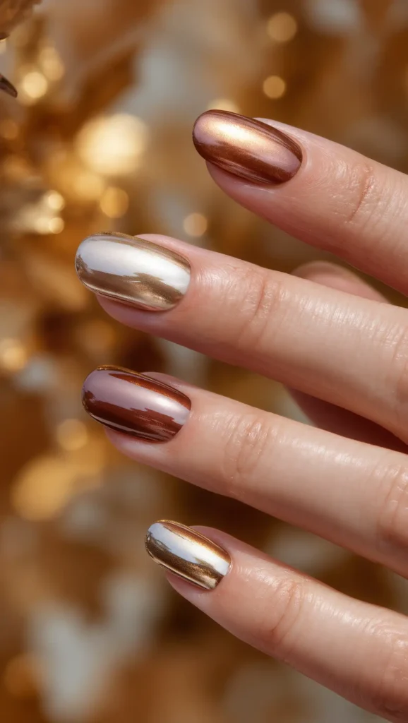 24 Fall Gradient Nail Ideas 2026: Stunning Color Blends for the Perfect Autumn Manicure 23 Champagne Glow Collection