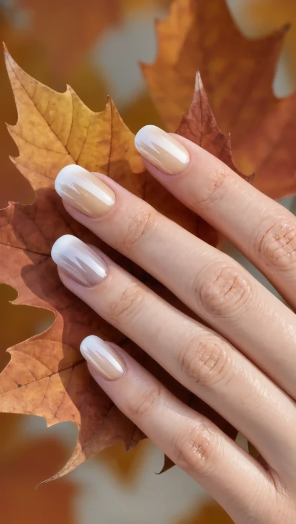 25 Fall Ombré Nail Ideas 2026: Beautiful Gradient Manicures for a Cozy Autumn Look 17 Champagne Pearl Gradient