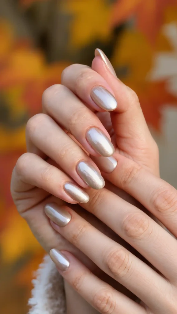 24 Fall Date Night Nails Ideas 2026: Romantic Manicures That Make Every Outfit More Stylish 7 Champagne Pearl Nails