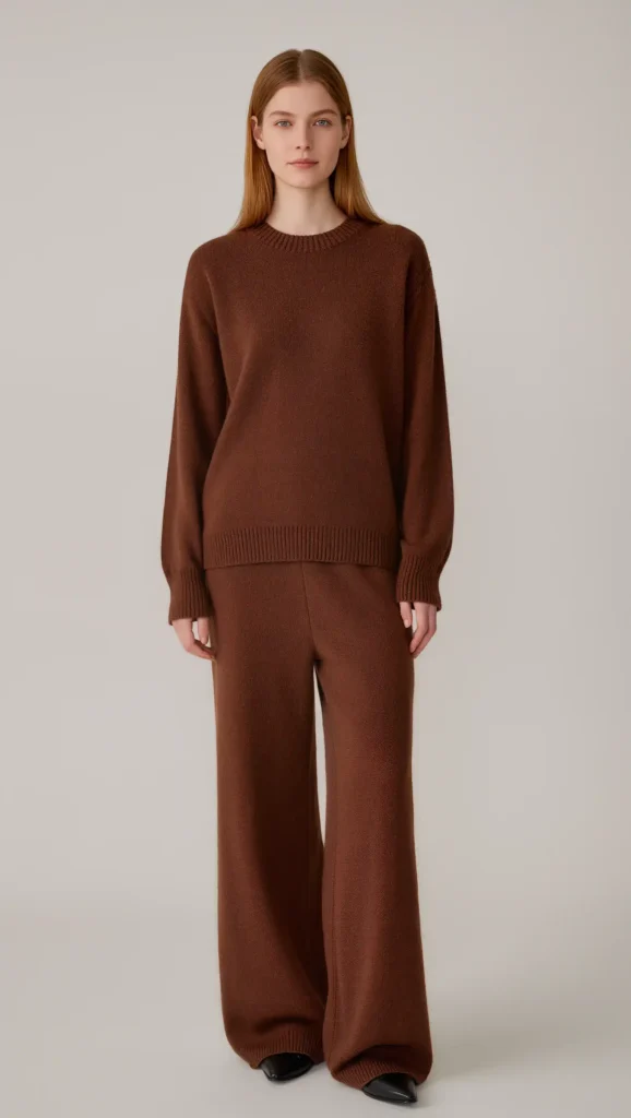 24 Cozy Fall Outfit Ideas 2026: Effortlessly Chic Looks to Wear All Season 6 Chocolate Brown Matching Knit Set