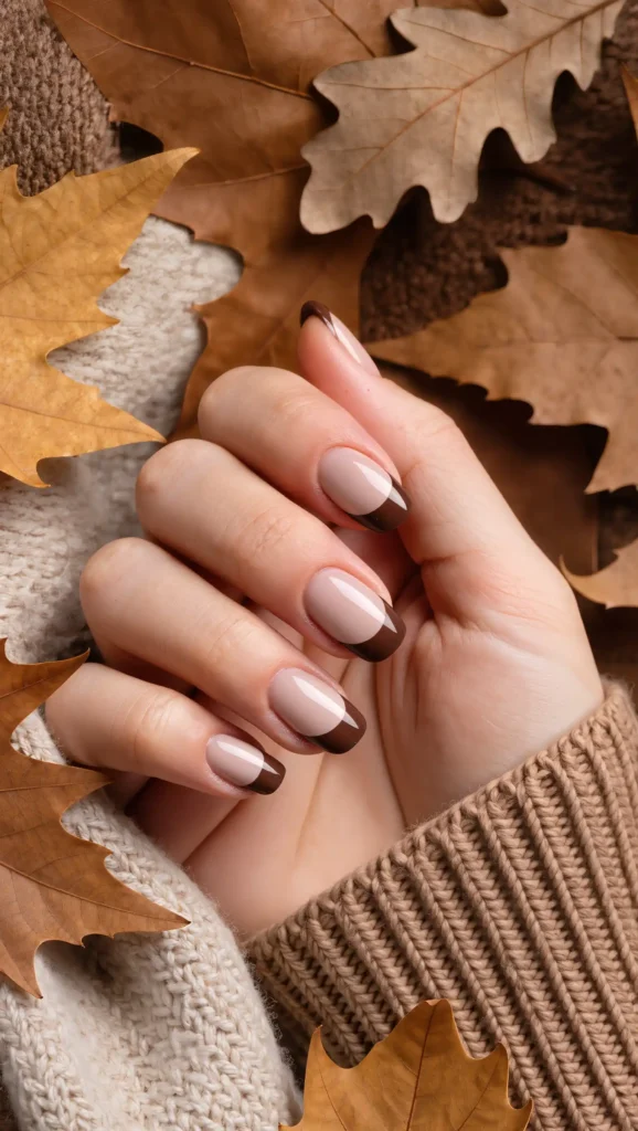 24 Fall Date Night Nails Ideas 2026: Romantic Manicures That Make Every Outfit More Stylish 3 Chocolate Satin French Tips