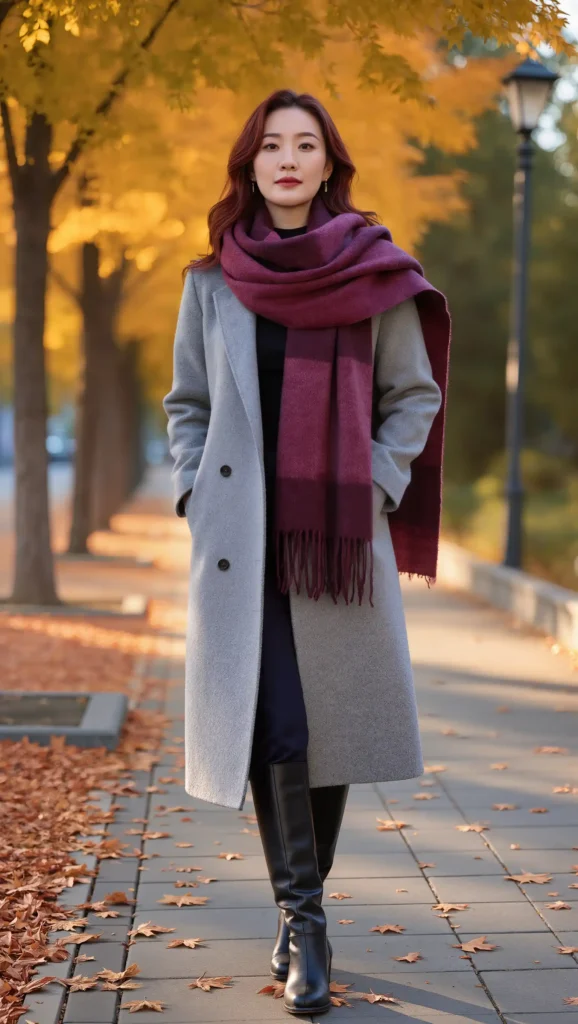 Chunky Scarf & Wool Coat