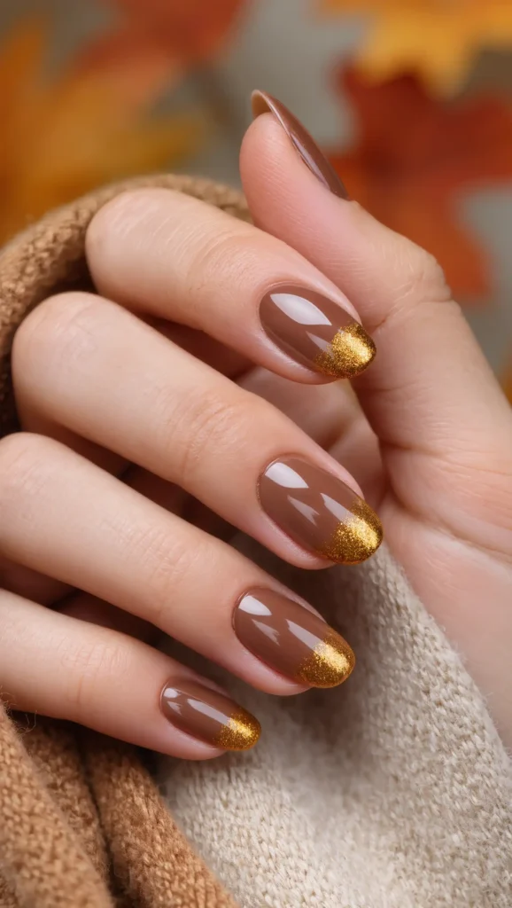 25 Fall Glitter Nail Ideas 2026: Sparkling Manicures That Light Up Autumn 8 Cinnamon Glow Ombré