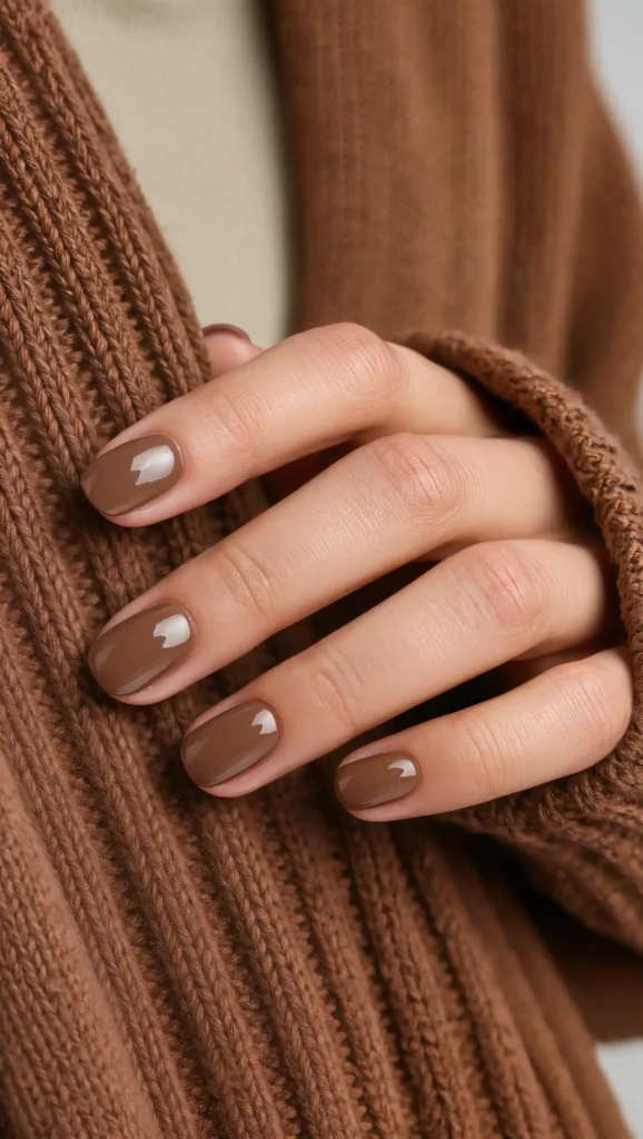 25 Fall Vacation Nail Ideas 2026: Stylish Manicures for Every Autumn Getaway 22 Cinnamon Knit Details