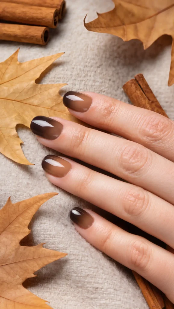 24 Fall Aura Nails Ideas 2026: Dreamy Gradient Manicures You'll Want All Season 6 Cinnamon Spice Aura
