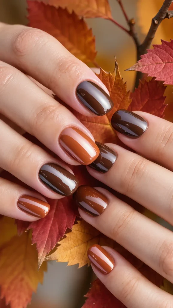24 Fall Gradient Nail Ideas 2026: Stunning Color Blends for the Perfect Autumn Manicure 7 Copper Canyon Blend