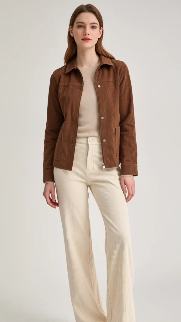 24 Cozy Fall Outfit Ideas 2026: Effortlessly Chic Looks to Wear All Season 11 Corduroy Jacket & Wide-Leg Pants