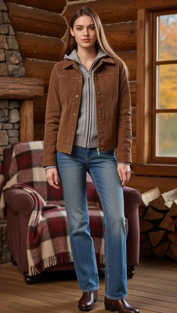 Corduroy Jacket with a Knit Hoodie