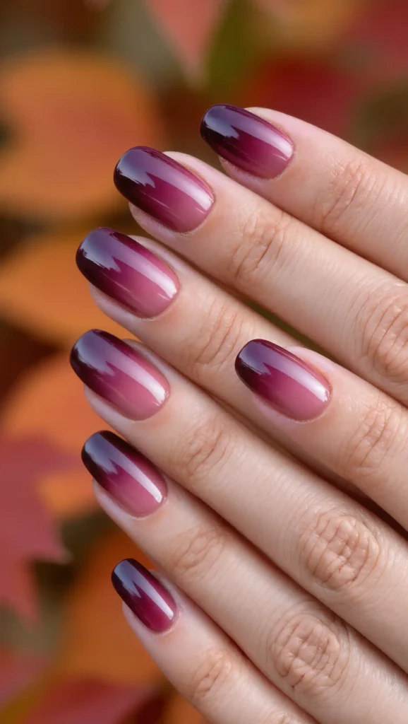 24 Fall Gradient Nail Ideas 2026: Stunning Color Blends for the Perfect Autumn Manicure 16 Cranberry Orchard Nails