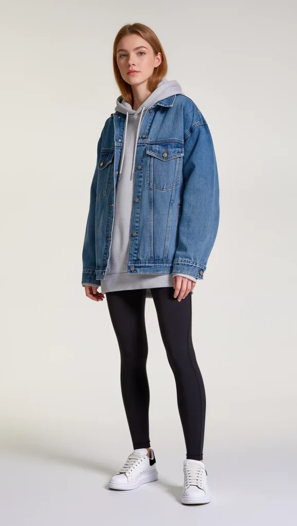 24 Cozy Fall Outfit Ideas 2026: Effortlessly Chic Looks to Wear All Season 7 Denim Jacket with a Hoodie