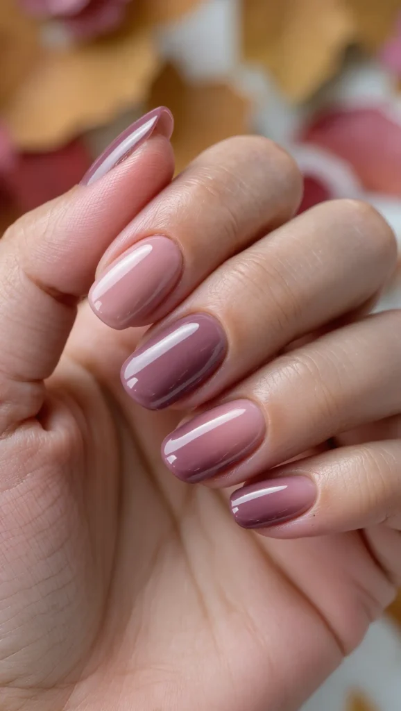 24 Fall Aura Nails Ideas 2026: Dreamy Gradient Manicures You'll Want All Season 20 Dusty Rose Aura