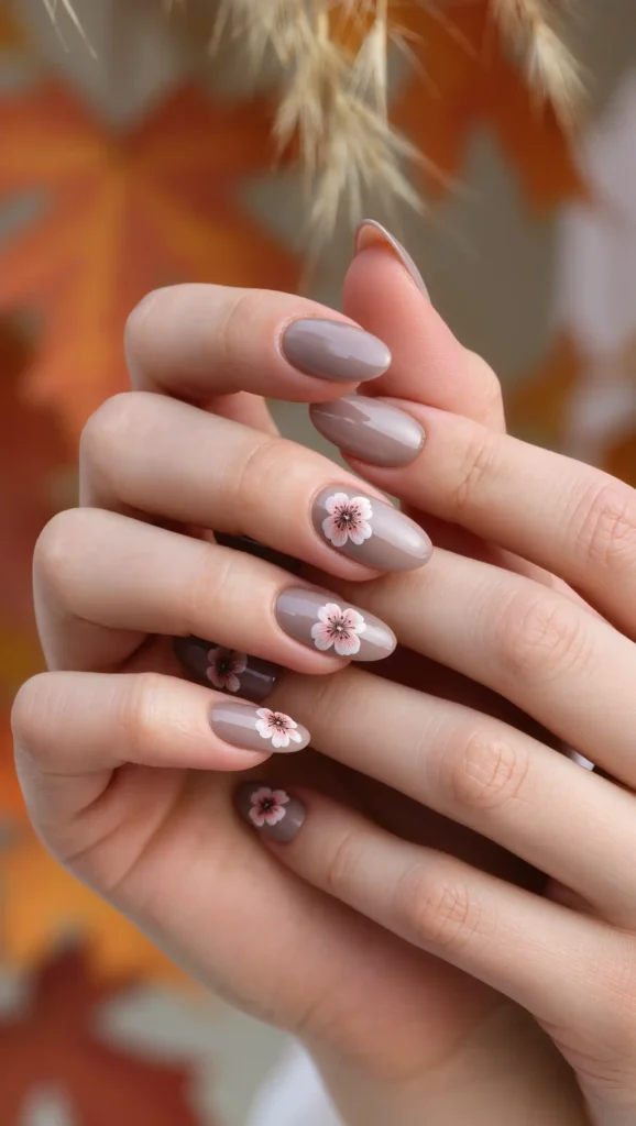 24 Fall Flower Nail Art Ideas 2026: Elegant Floral Manicures Inspired by Autumn Blooms 5 Dusty Rose Garden Nails