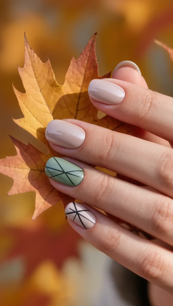 Dusty Sage Accent Nails