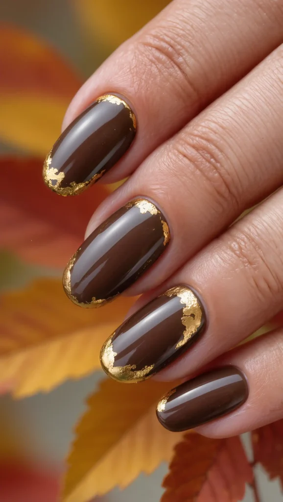 Espresso Foil Nails