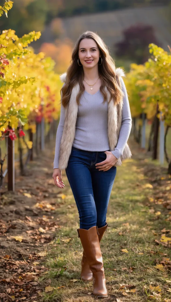 Faux Fur Vest & Long Sleeve Top