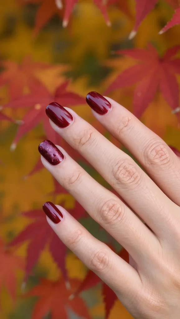 24 Fall Date Night Nails Ideas 2026: Romantic Manicures That Make Every Outfit More Stylish 5 Garnet Glow Nails