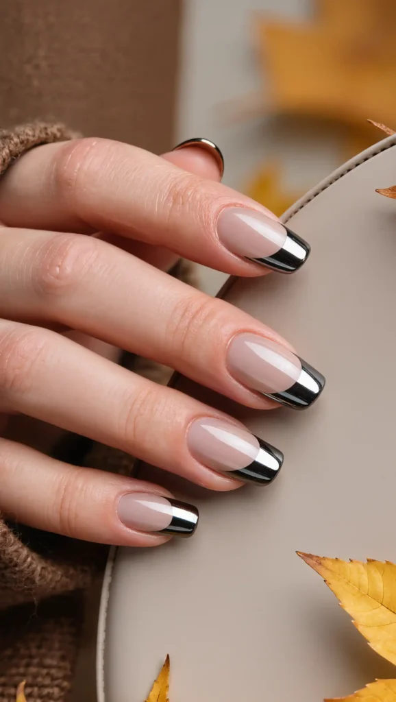Graphite Chrome French Tips