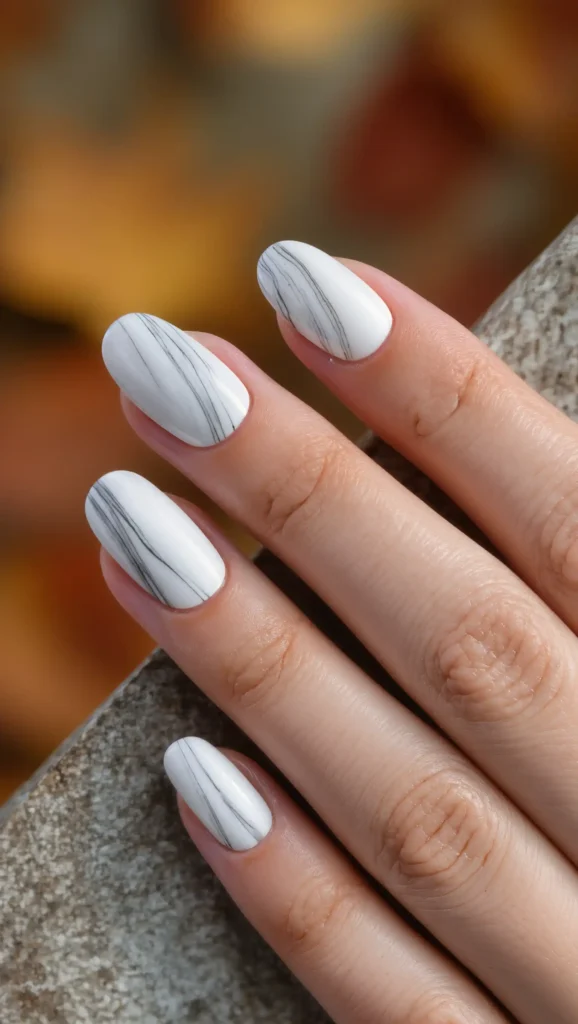 24 Fall Marble Nail Art Ideas 2026: Elegant Stone-Inspired Manicures You'll Love 22 Ivory Porcelain Marble