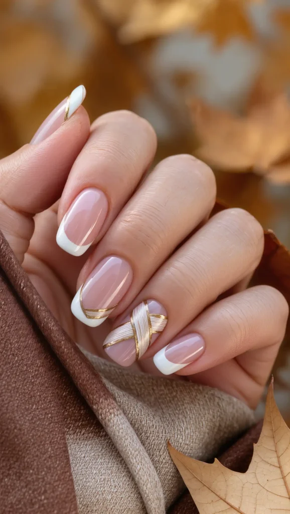 Ivory Ribbon French Tips