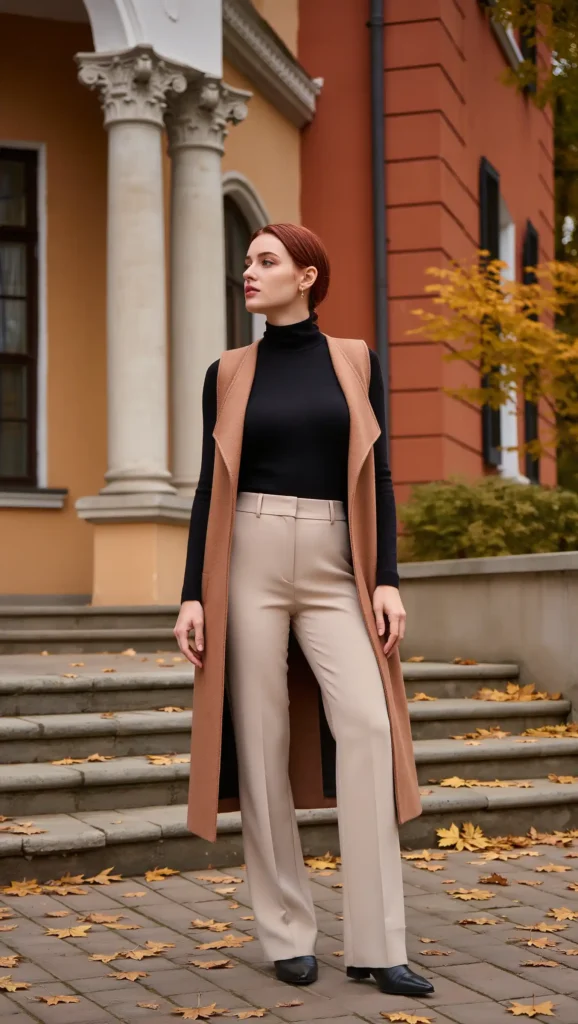 Longline Vest & Turtleneck