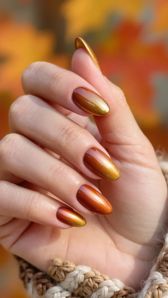 24 Fall Gradient Nail Ideas 2026: Stunning Color Blends for the Perfect Autumn Manicure 2 Maple Harvest Gradient