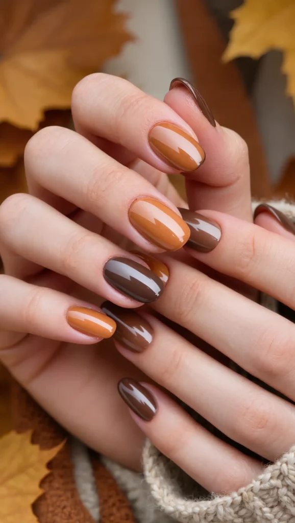 25 Fall Ombré Nail Ideas 2026: Beautiful Gradient Manicures for a Cozy Autumn Look 2 Maple to Mocha Ombré