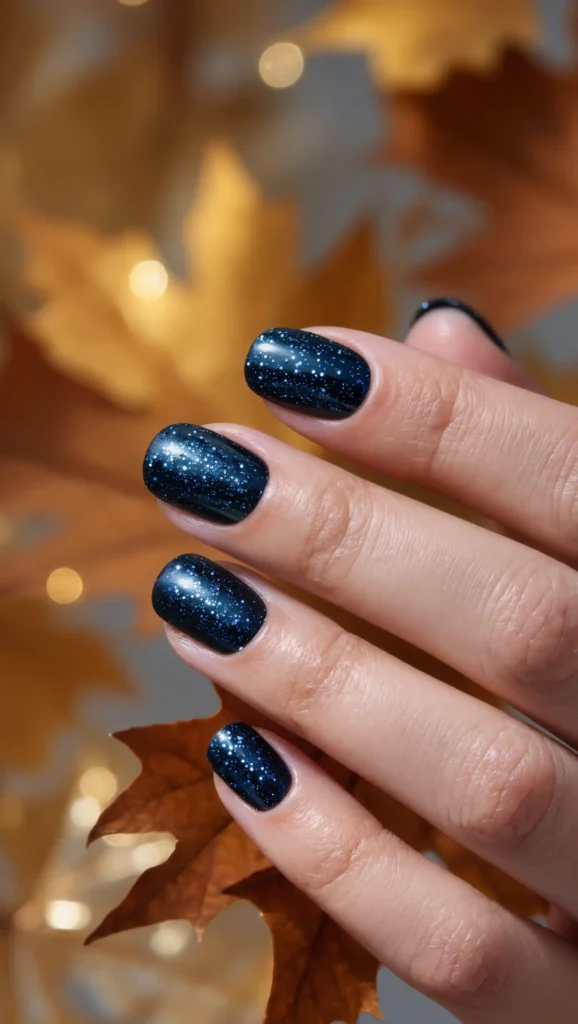 Midnight Stardust Nails