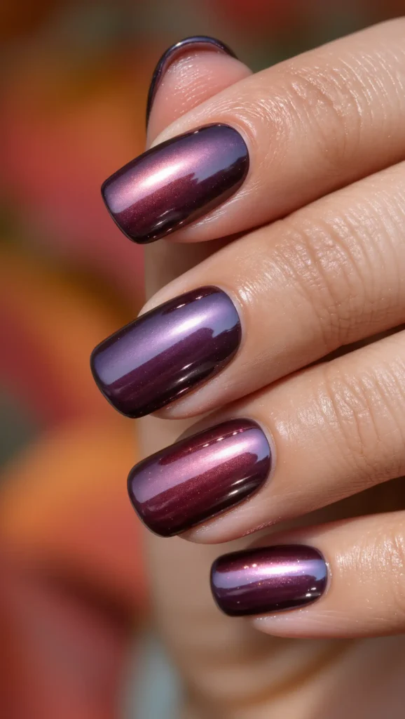 Mulberry Metallic Nails
