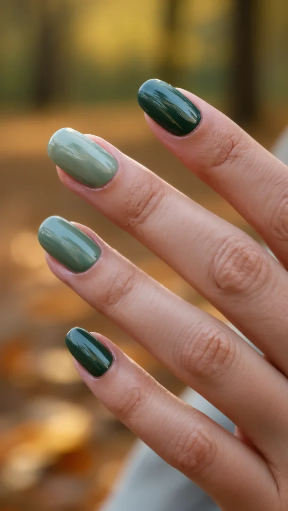24 Fall Aura Nails Ideas 2026: Dreamy Gradient Manicures You'll Want All Season 5 Olive Forest Aura
