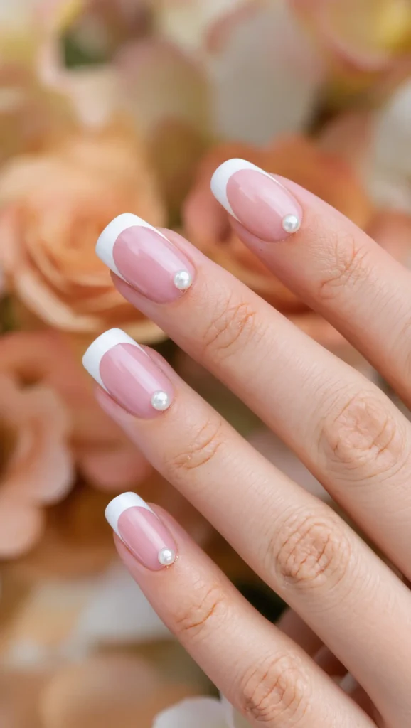 Pearl Frame French Manicure