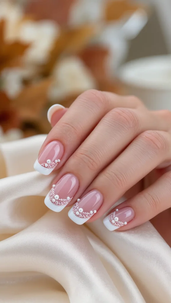 Pearl Lace French Tips