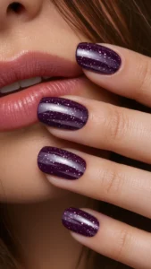 Plum Stardust Nails