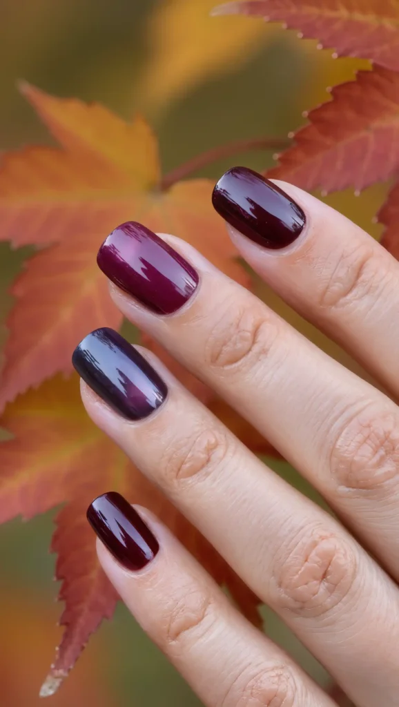 25 Fall Ombré Nail Ideas 2026: Beautiful Gradient Manicures for a Cozy Autumn Look 7 Plum to Mulberry Blend