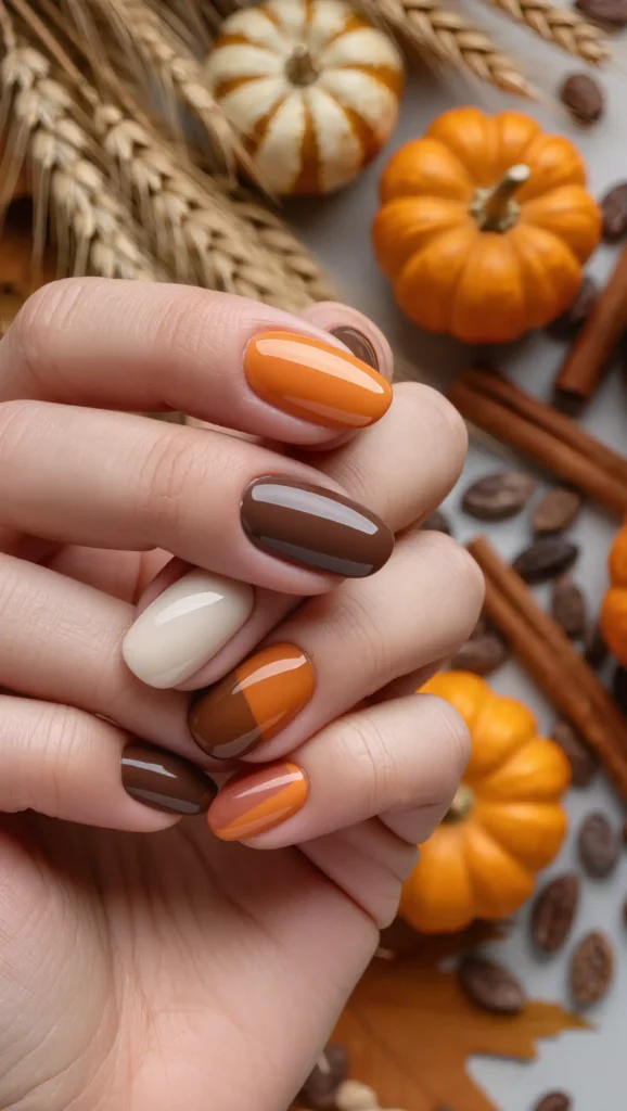 24 Fall Gradient Nail Ideas 2026: Stunning Color Blends for the Perfect Autumn Manicure 9 Pumpkin Market Palette