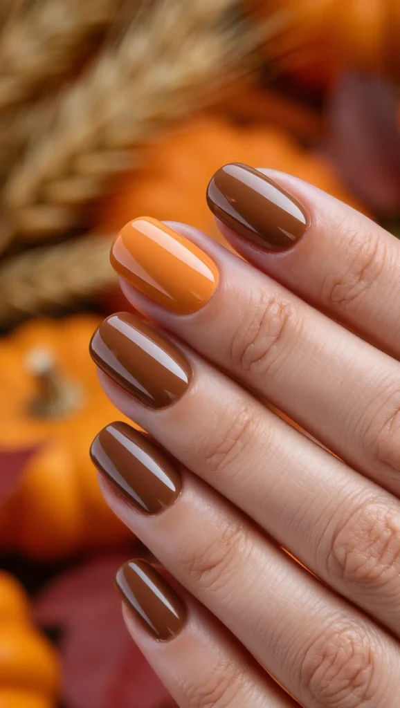 25 Fall Ombré Nail Ideas 2026: Beautiful Gradient Manicures for a Cozy Autumn Look 22 Pumpkin Spice Ombré