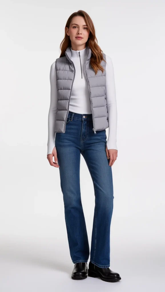 24 Cozy Fall Outfit Ideas 2026: Effortlessly Chic Looks to Wear All Season 24 Quilted Vest with Thermal Top