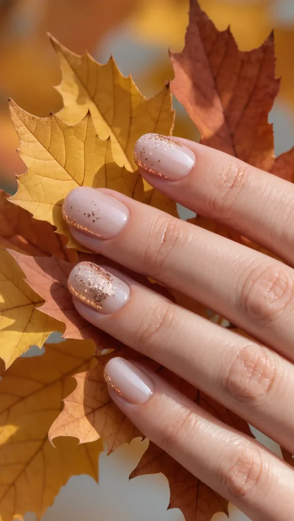Rose Gold Dust Nails
