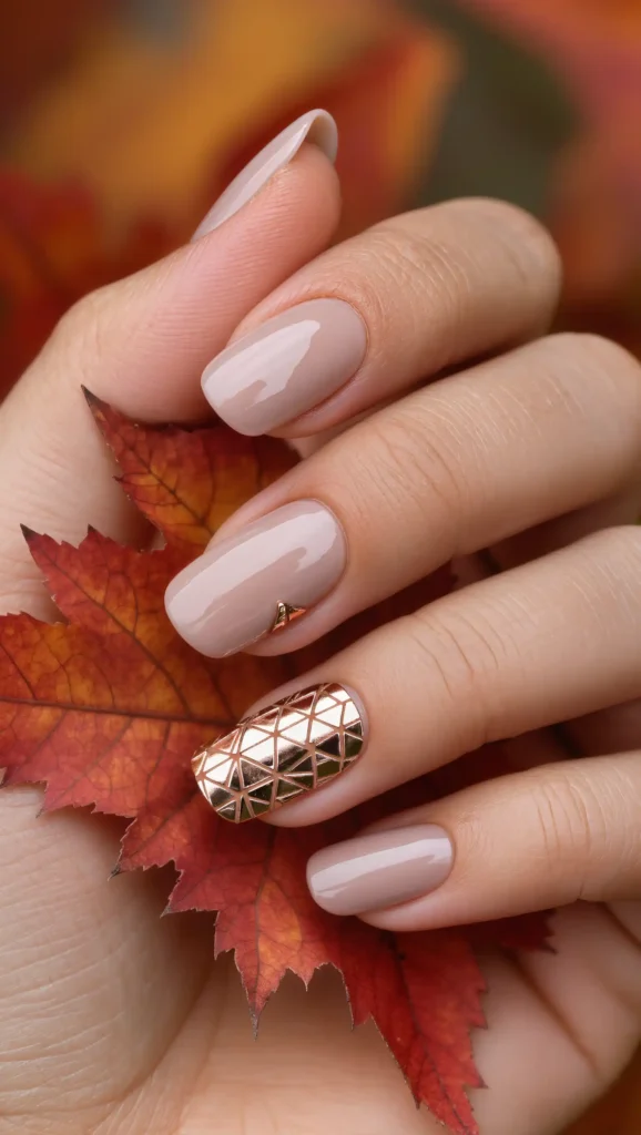 Rose Gold Mosaic Nails