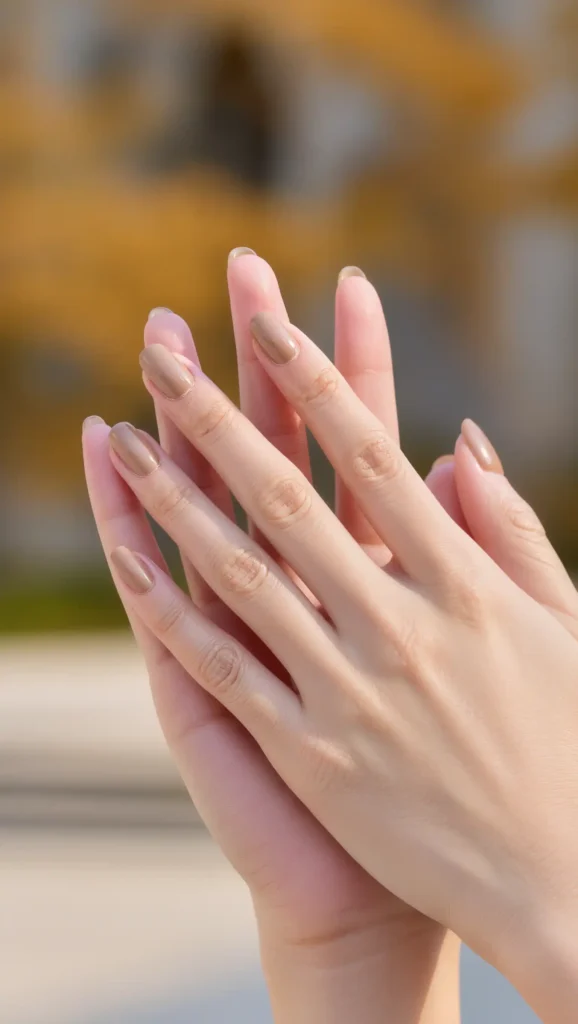 25 Fall Vacation Nail Ideas 2026: Stylish Manicures for Every Autumn Getaway 11 Sandstone Escape Nails